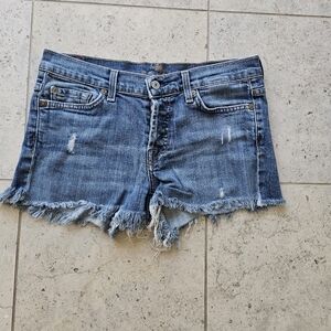 7 FOR ALL MANKIND Denim / Jean shorts, raw edge